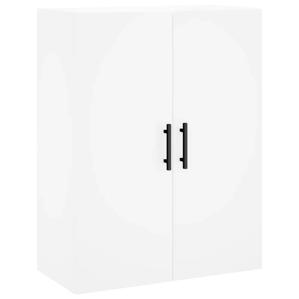 Prie sienos montuojamos spintelės, 2vnt., baltos, 69,5x34x90cm