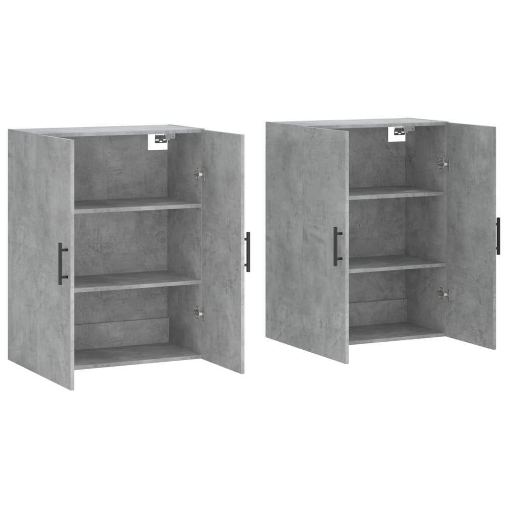 Wall-mounted cabinets, 2 pcs., concrete, 69.5x34x90cm