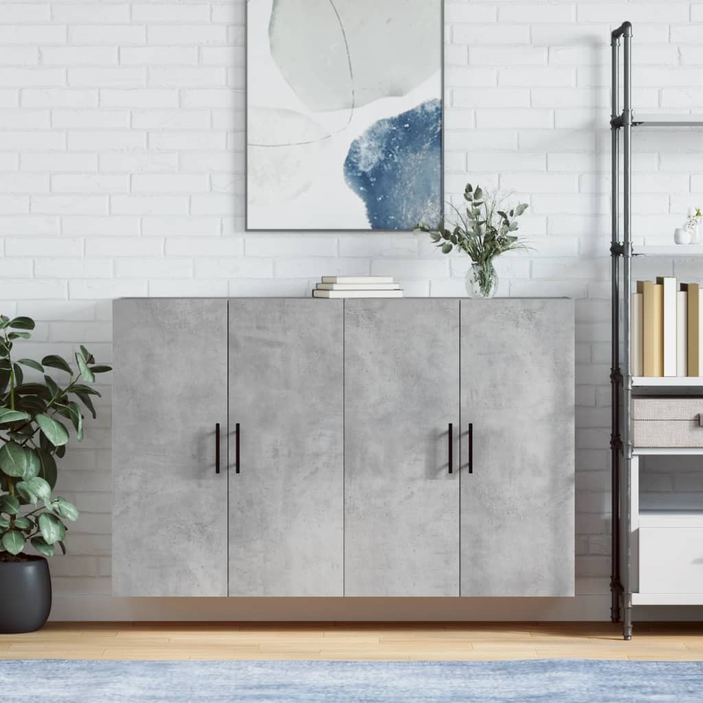 Wall-mounted cabinets, 2 pcs., concrete, 69.5x34x90cm