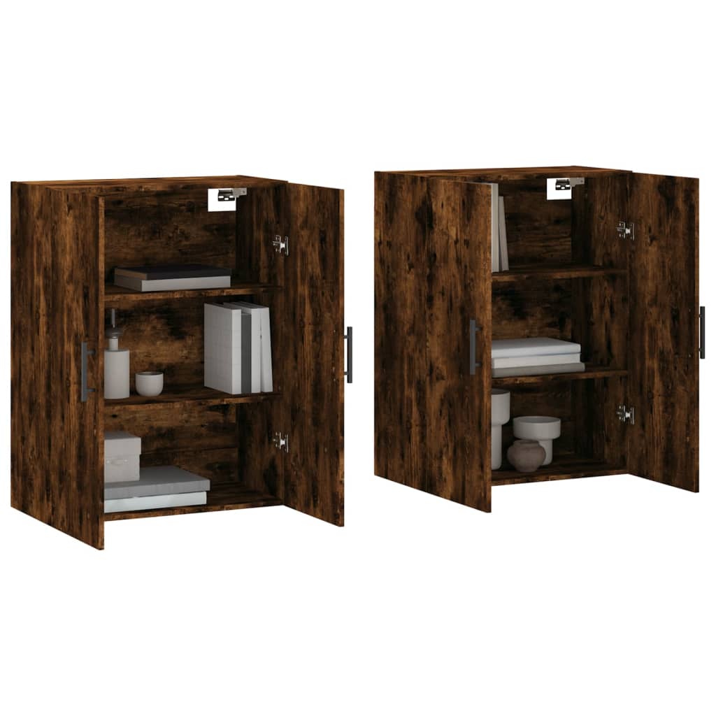 Wall-mounted cabinets, 2 pcs., smoke, 69.5x34x90cm