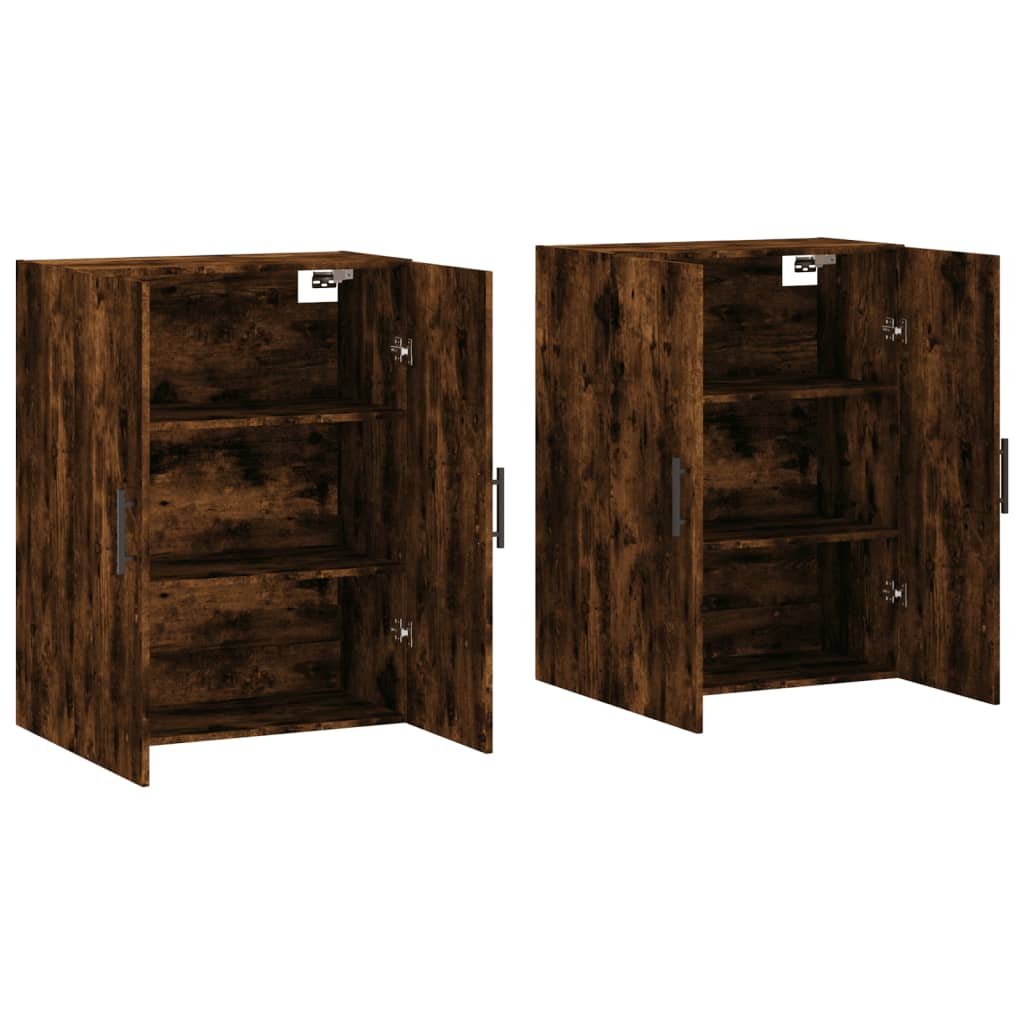 Wall-mounted cabinets, 2 pcs., smoke, 69.5x34x90cm
