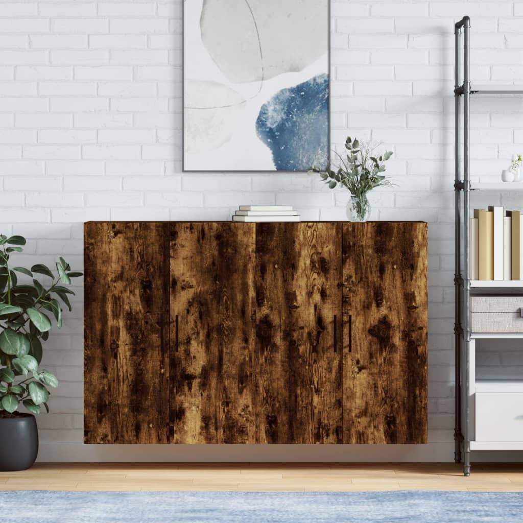 Wall-mounted cabinets, 2 pcs., smoke, 69.5x34x90cm