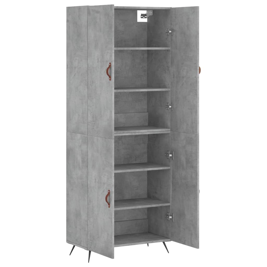 Chest of drawers, concrete grey, 69.5x34x180cm, engineered wood