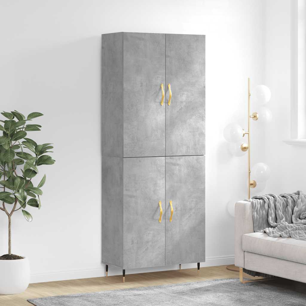 Komoda, betono pilkos spalvos, 69,5x34x180cm, apdirbta mediena