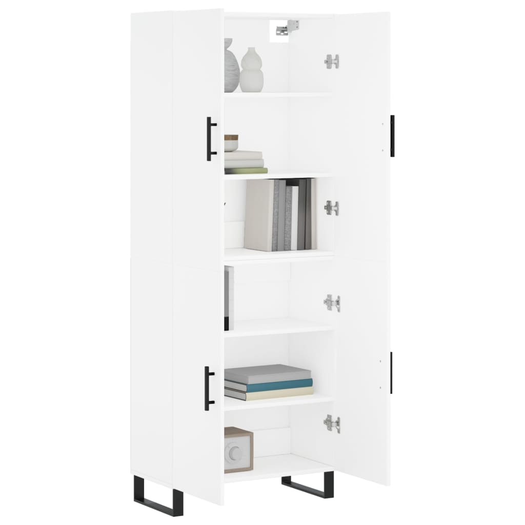 Chest of drawers, white, 69.5x34x180cm, engineered wood
