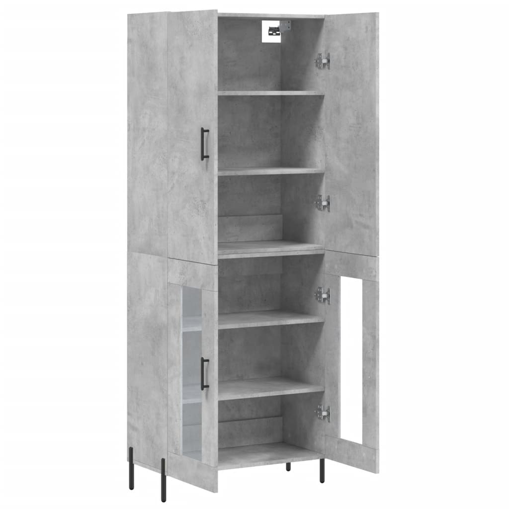 Chest of drawers, concrete grey, 69.5x34x180cm, engineered wood