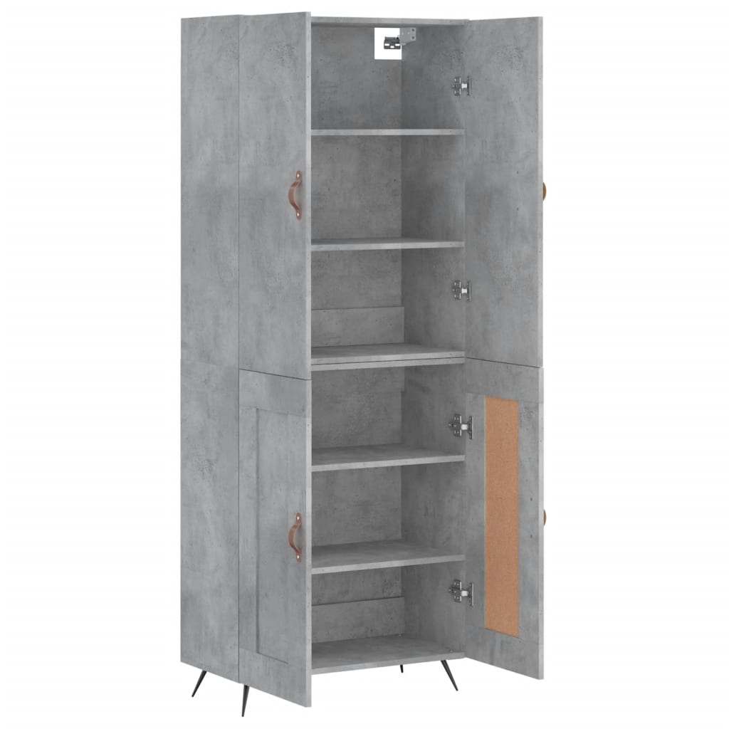 Kumode, betona pelēka krāsa, 69,5x34x180 cm, apstrādāta koksne