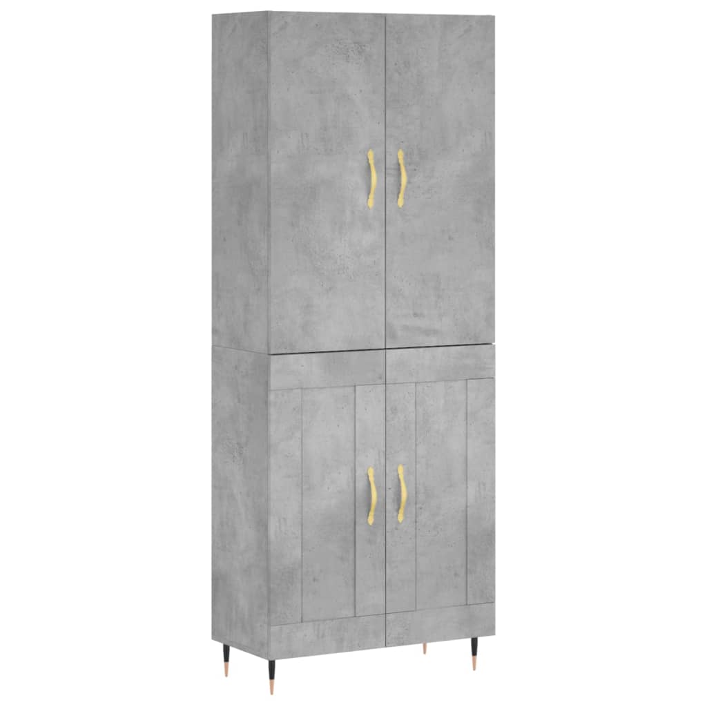 Komoda, betono pilkos spalvos, 69,5x34x180cm, apdirbta mediena