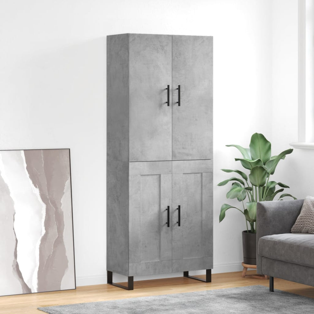 Komoda, betono pilkos spalvos, 69,5x34x180cm, apdirbta mediena