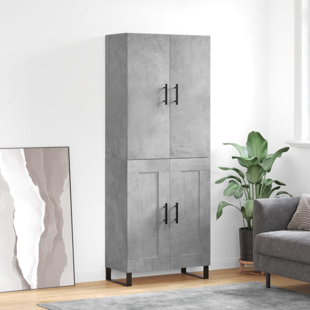 Komoda, betono pilkos spalvos, 69,5x34x180cm, apdirbta mediena