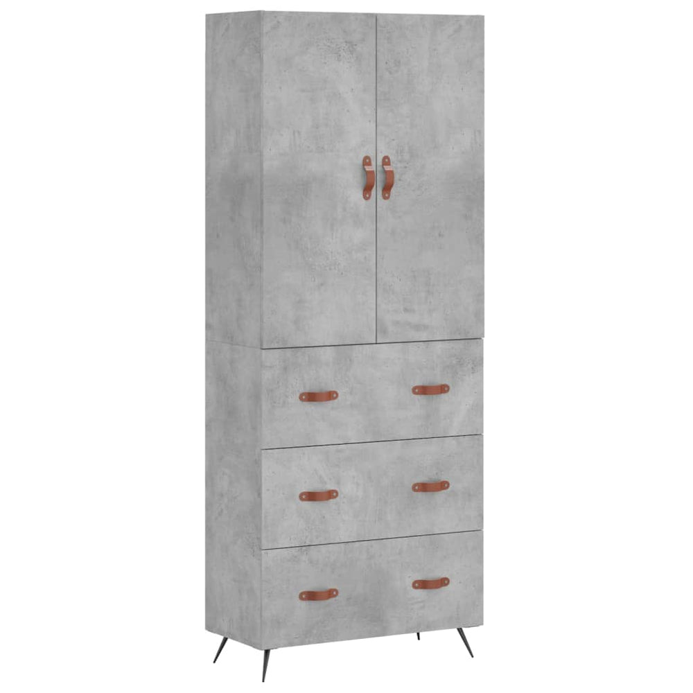 Komoda, betono pilkos spalvos, 69,5x34x180cm, apdirbta mediena