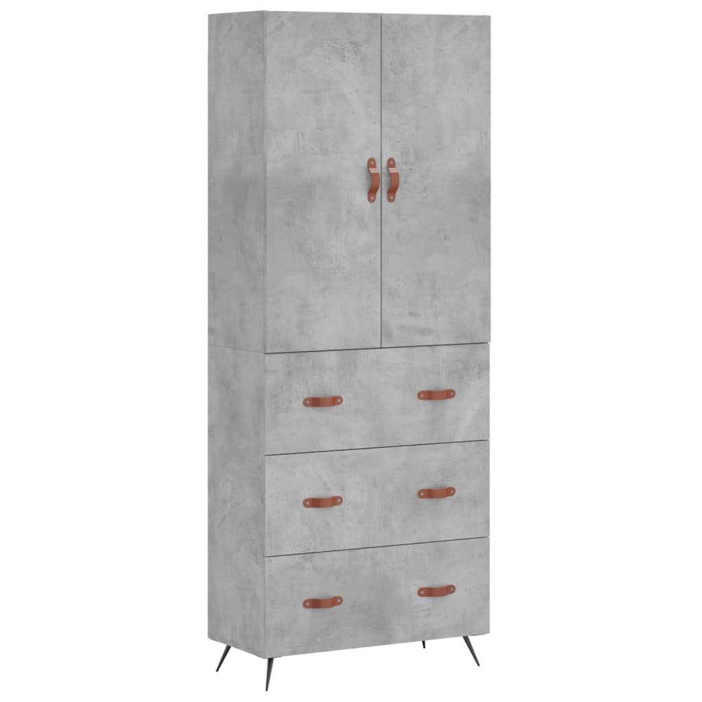 Komoda, betono pilkos spalvos, 69,5x34x180cm, apdirbta mediena