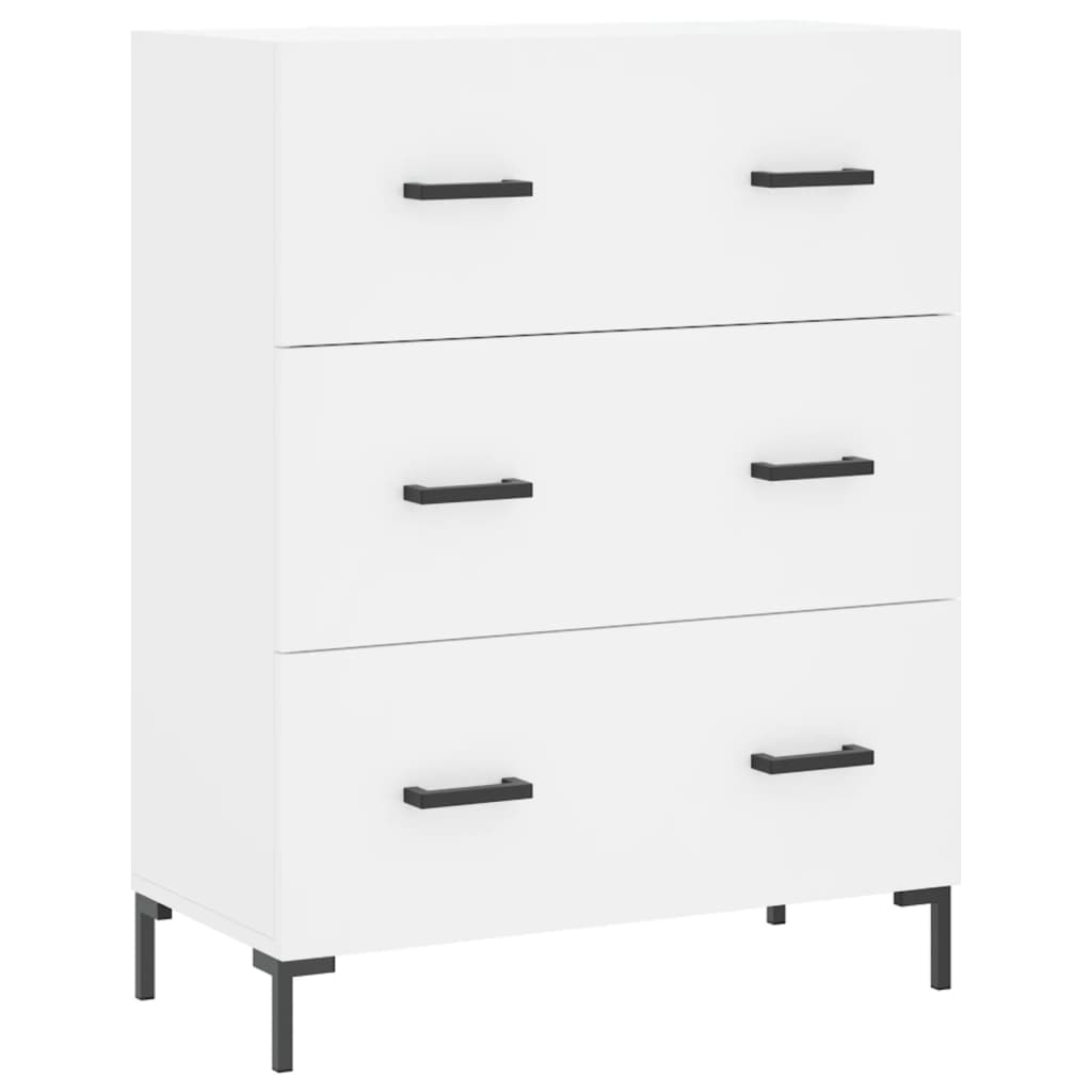 Chest of drawers, white, 69.5x34x180cm, engineered wood