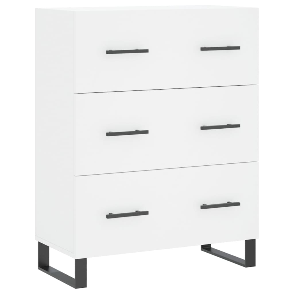 Chest of drawers, white, 69.5x34x180cm, engineered wood