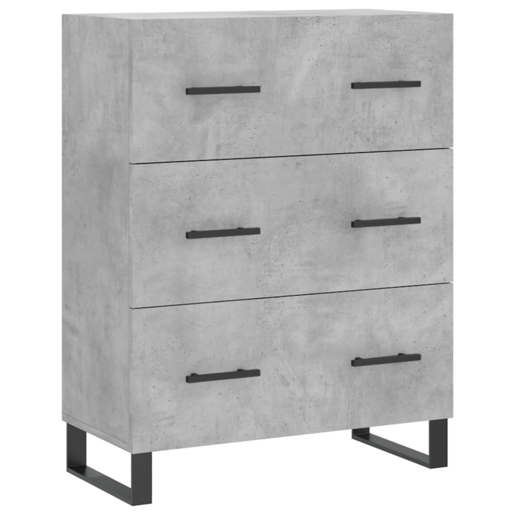 Chest of drawers, concrete grey, 69.5x34x180cm, engineered wood