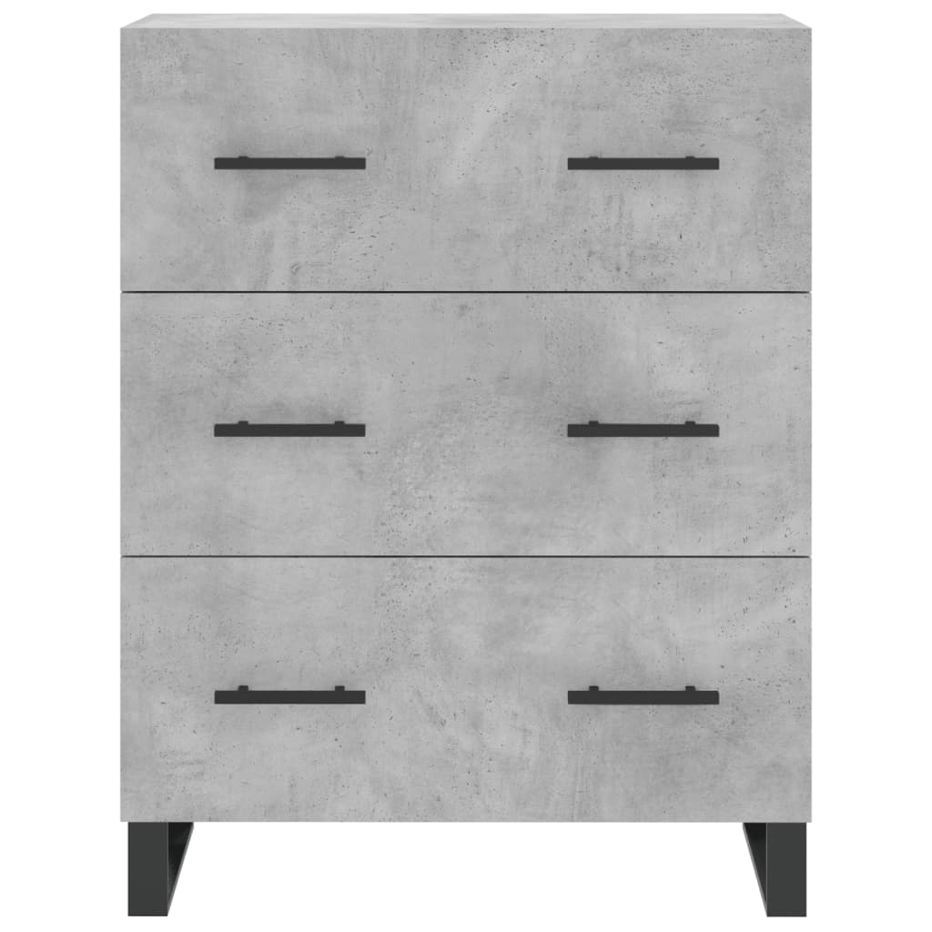 Chest of drawers, concrete grey, 69.5x34x180cm, engineered wood