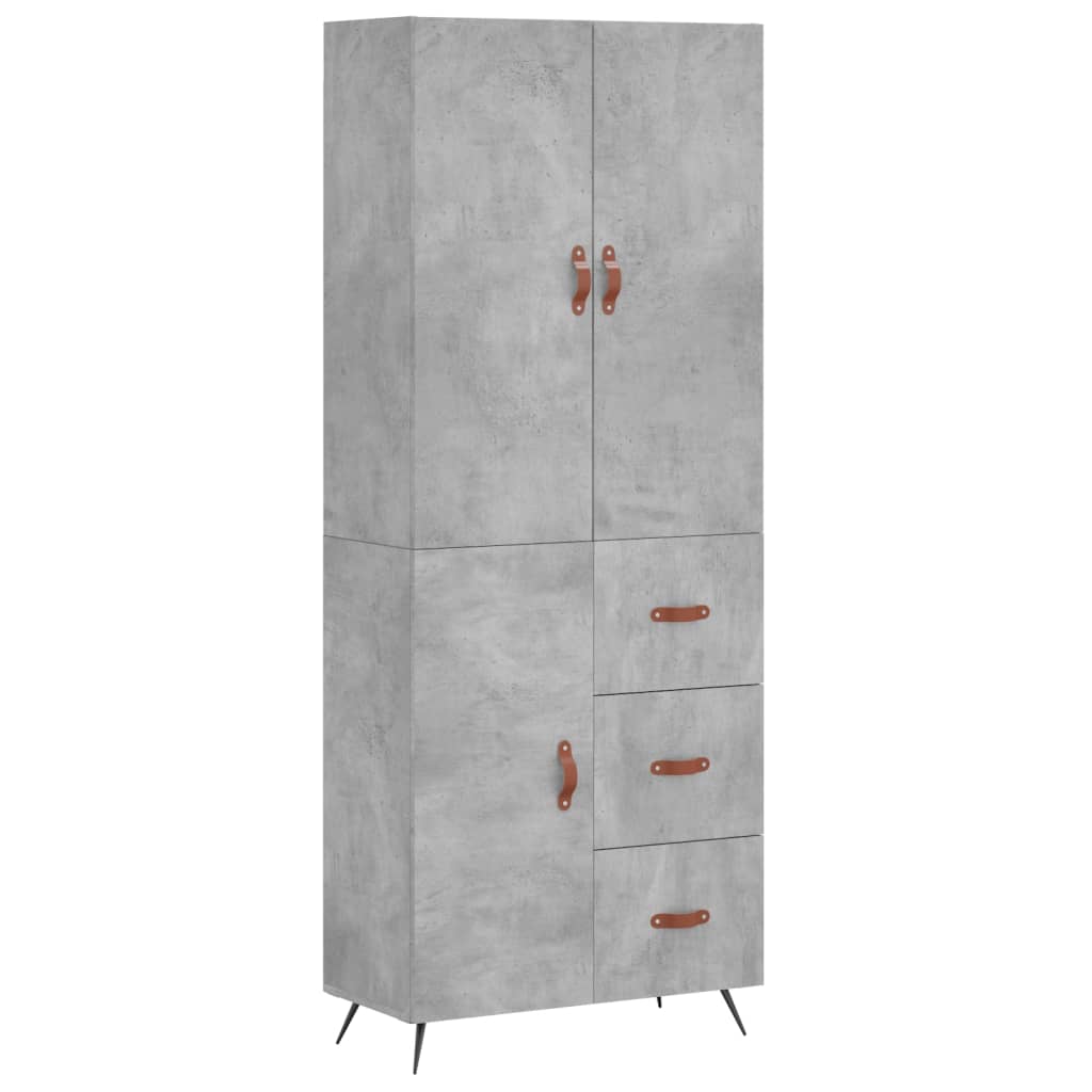 Komoda, betono pilkos spalvos, 69,5x34x180cm, apdirbta mediena