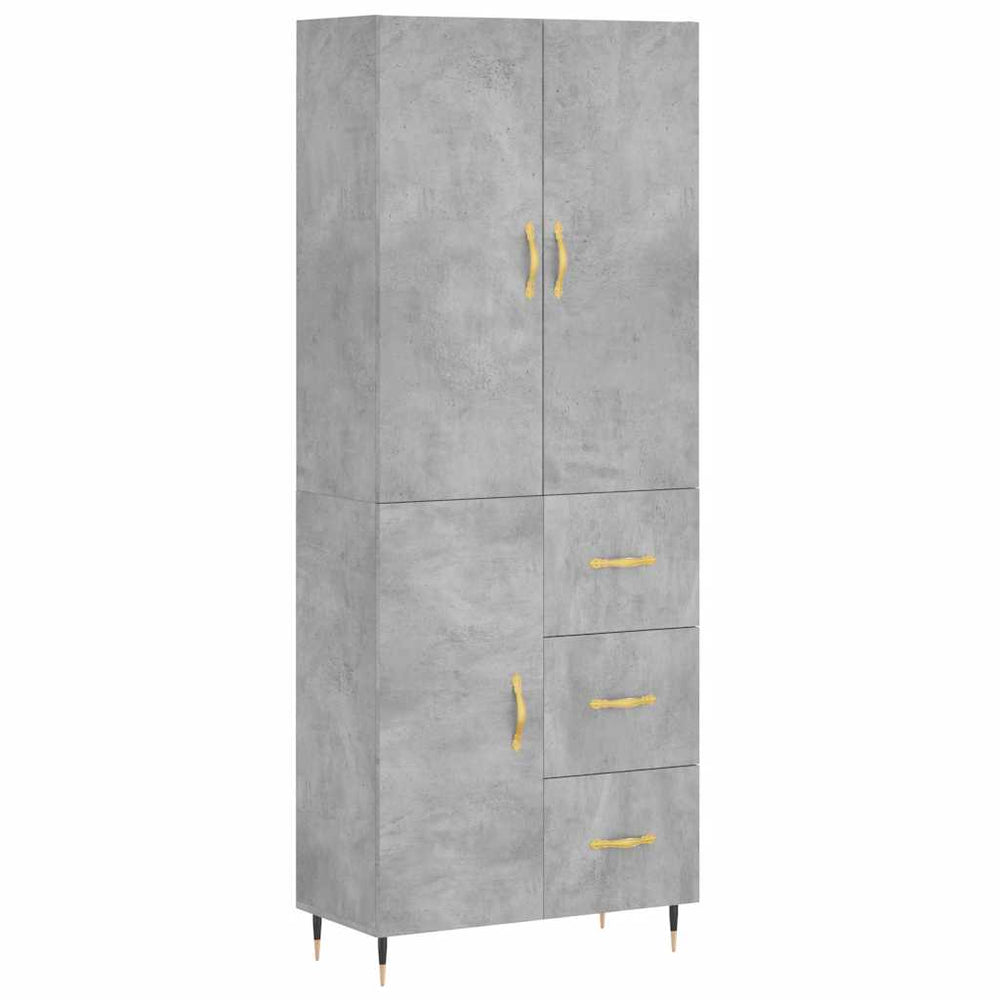 Komoda, betono pilkos spalvos, 69,5x34x180cm, apdirbta mediena