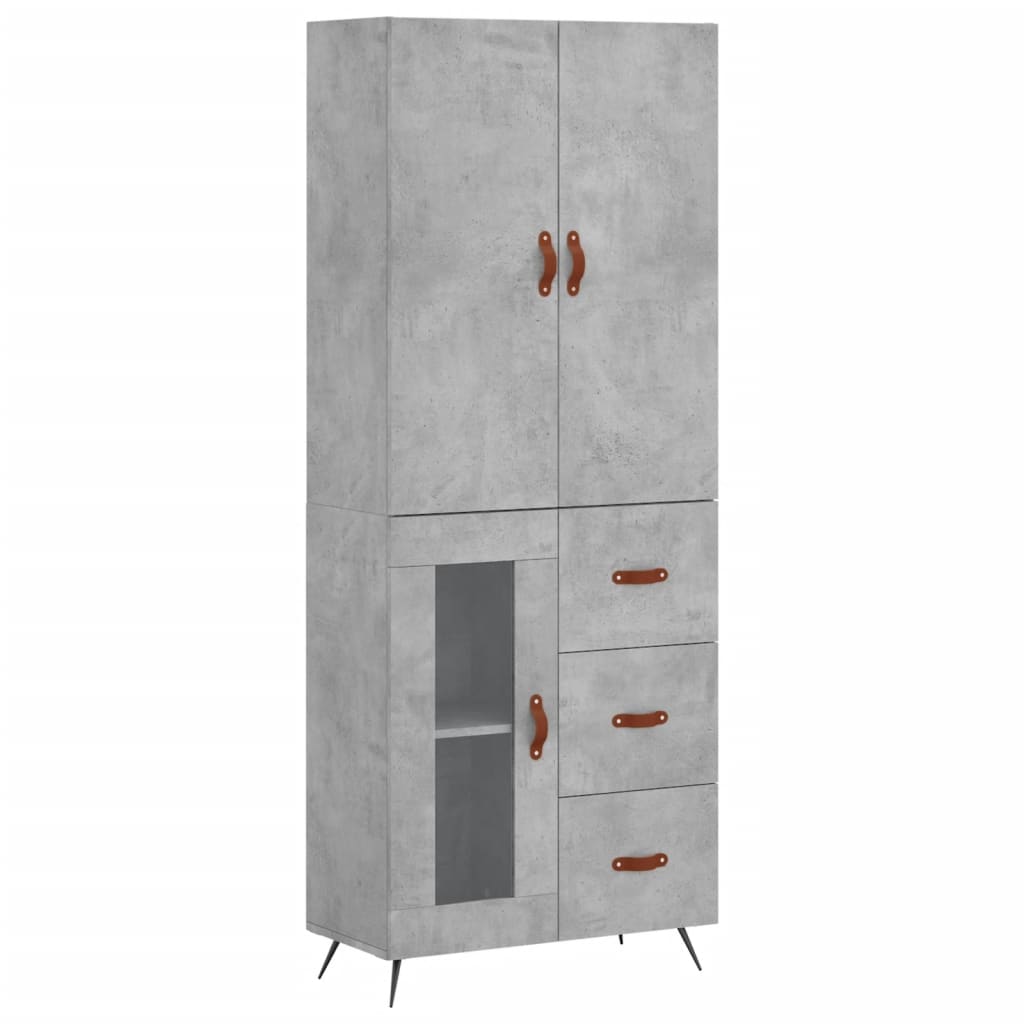 Komoda, betono pilkos spalvos, 69,5x34x180cm, apdirbta mediena