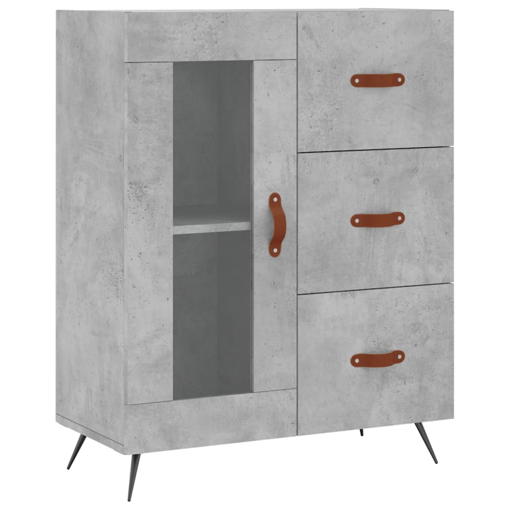 Kumode, betona pelēka krāsa, 69,5x34x180 cm, apstrādāta koksne