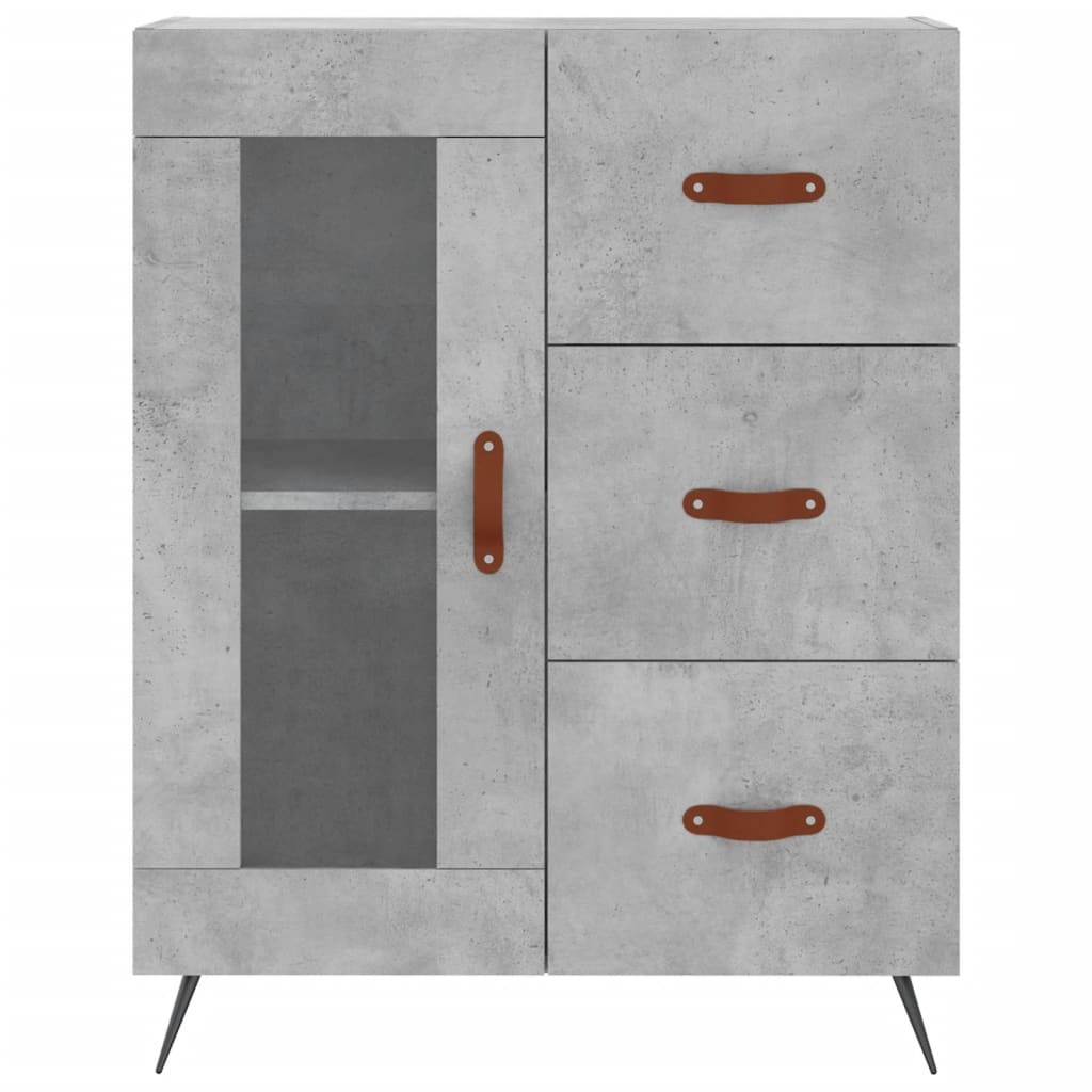Kumode, betona pelēka krāsa, 69,5x34x180 cm, apstrādāta koksne