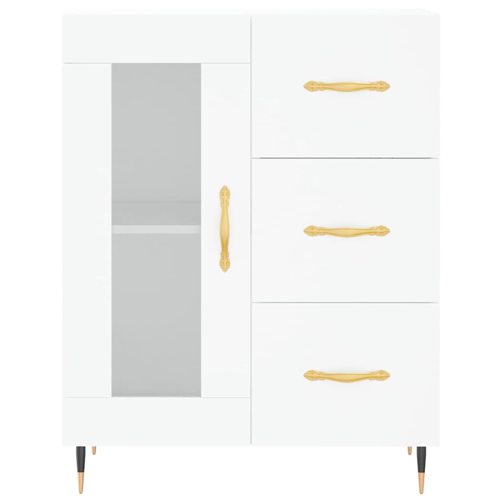 Komoda, baltos spalvos, 69,5x34x180cm, apdirbta mediena