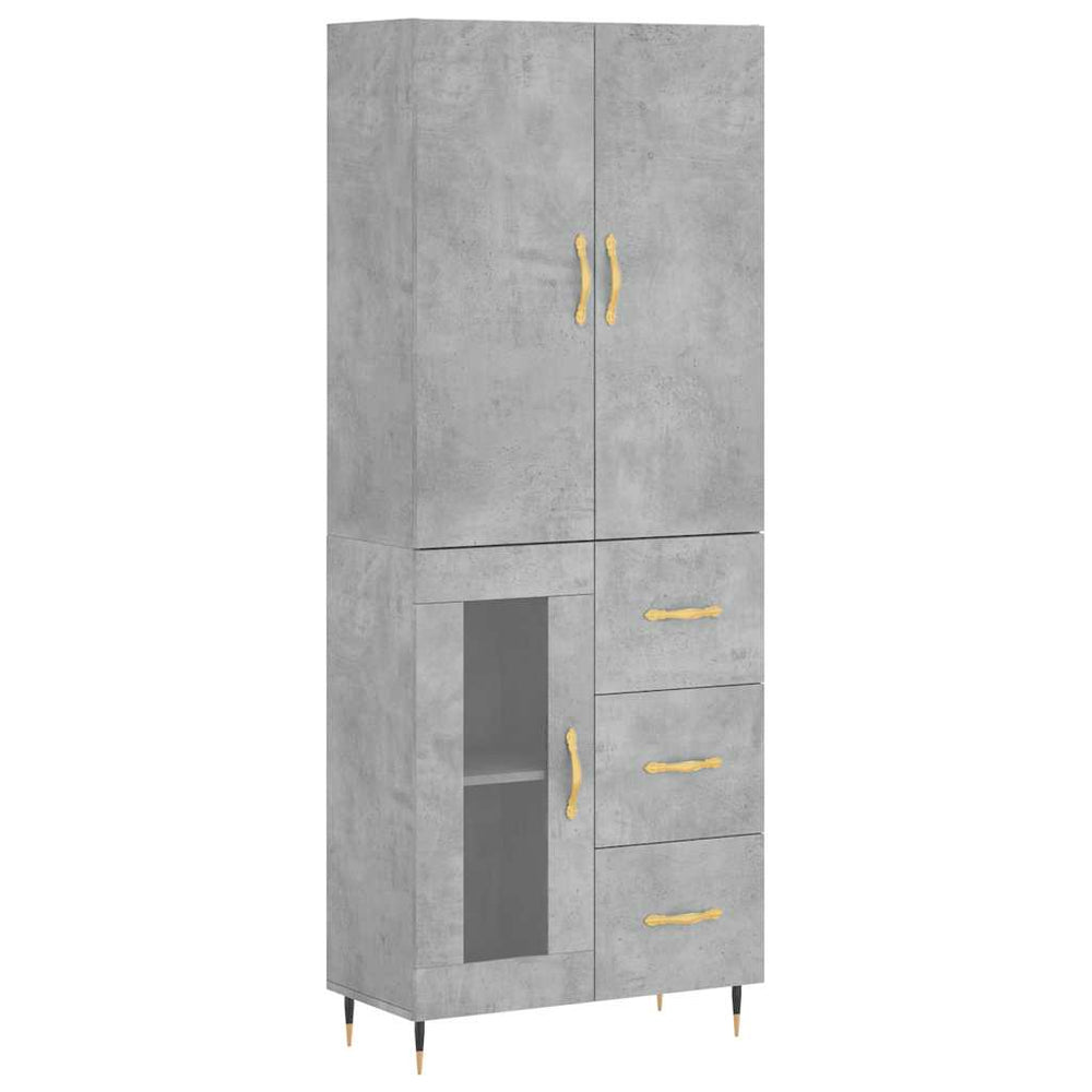 Komoda, betono pilkos spalvos, 69,5x34x180cm, apdirbta mediena