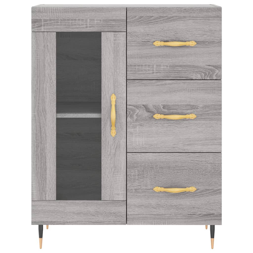 Kumode, pelēka ozola krāsā, 69,5x34x180cm, apstrādāta koksne
