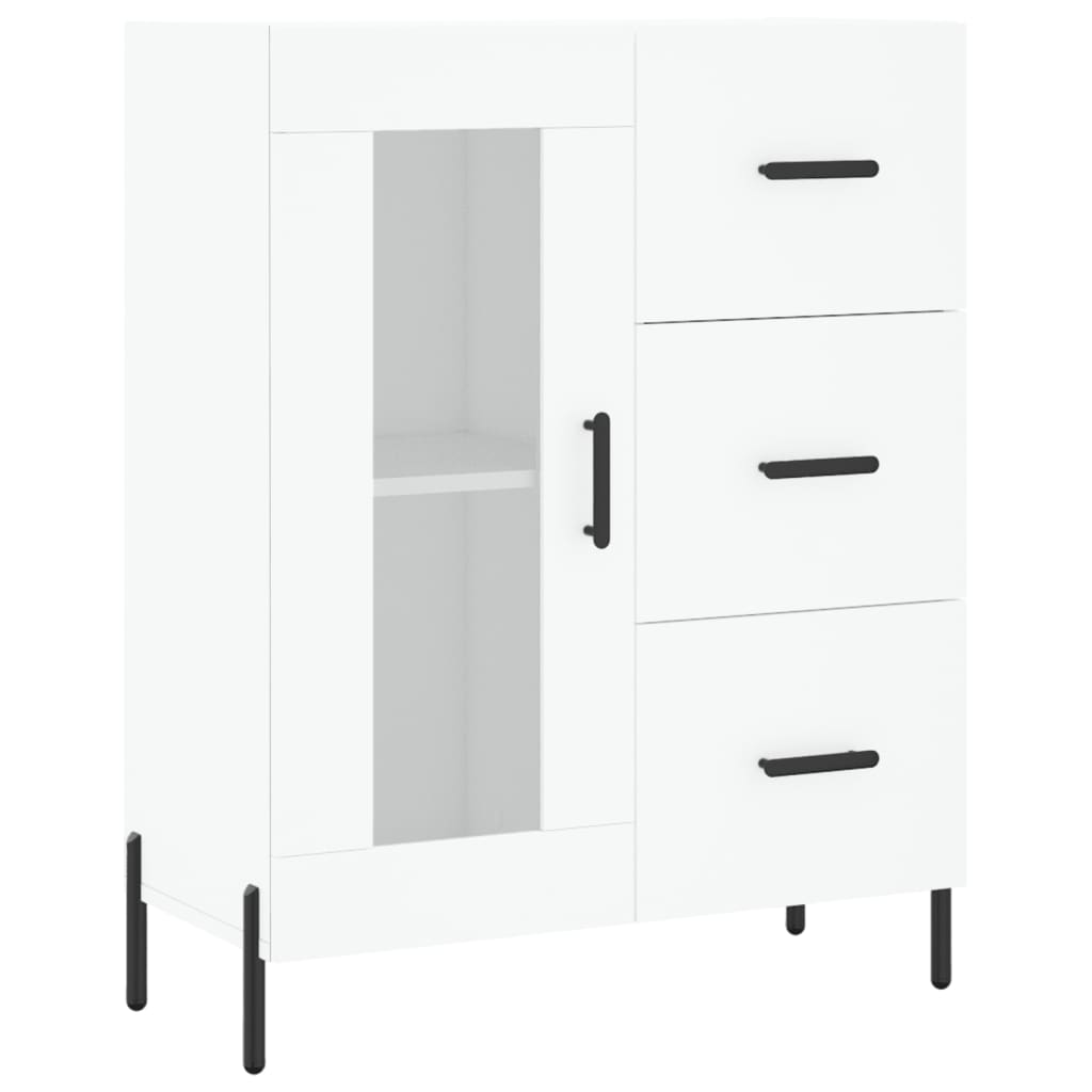 Chest of drawers, white, 69.5x34x180cm, engineered wood