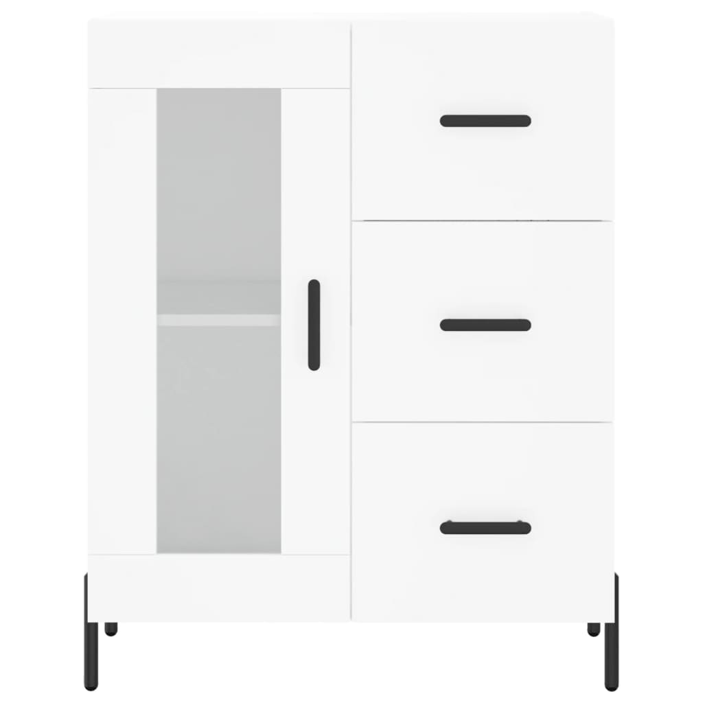 Chest of drawers, white, 69.5x34x180cm, engineered wood
