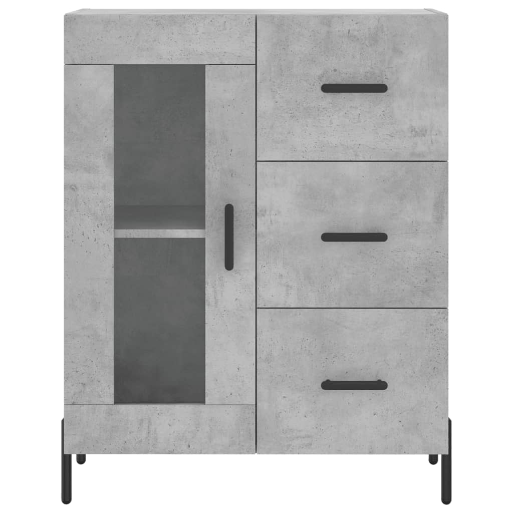 Chest of drawers, concrete grey, 69.5x34x180cm, engineered wood