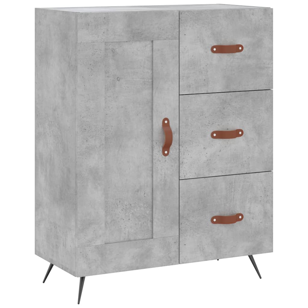 Chest of drawers, concrete grey, 69.5x34x180cm, engineered wood