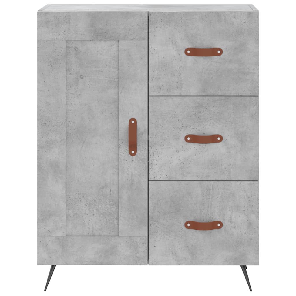 Chest of drawers, concrete grey, 69.5x34x180cm, engineered wood