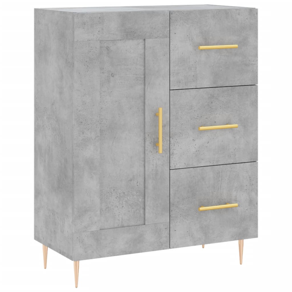 Chest of drawers, concrete grey, 69.5x34x180cm, engineered wood