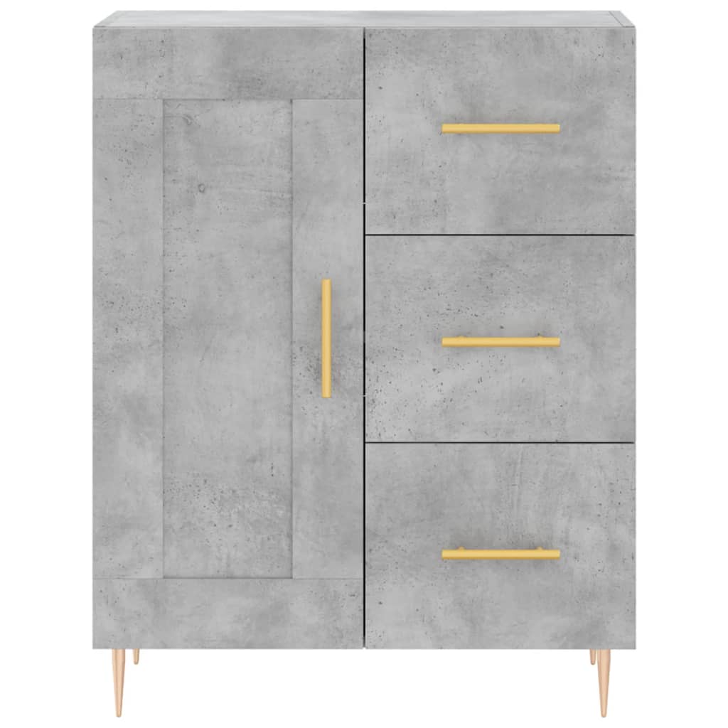 Chest of drawers, concrete grey, 69.5x34x180cm, engineered wood