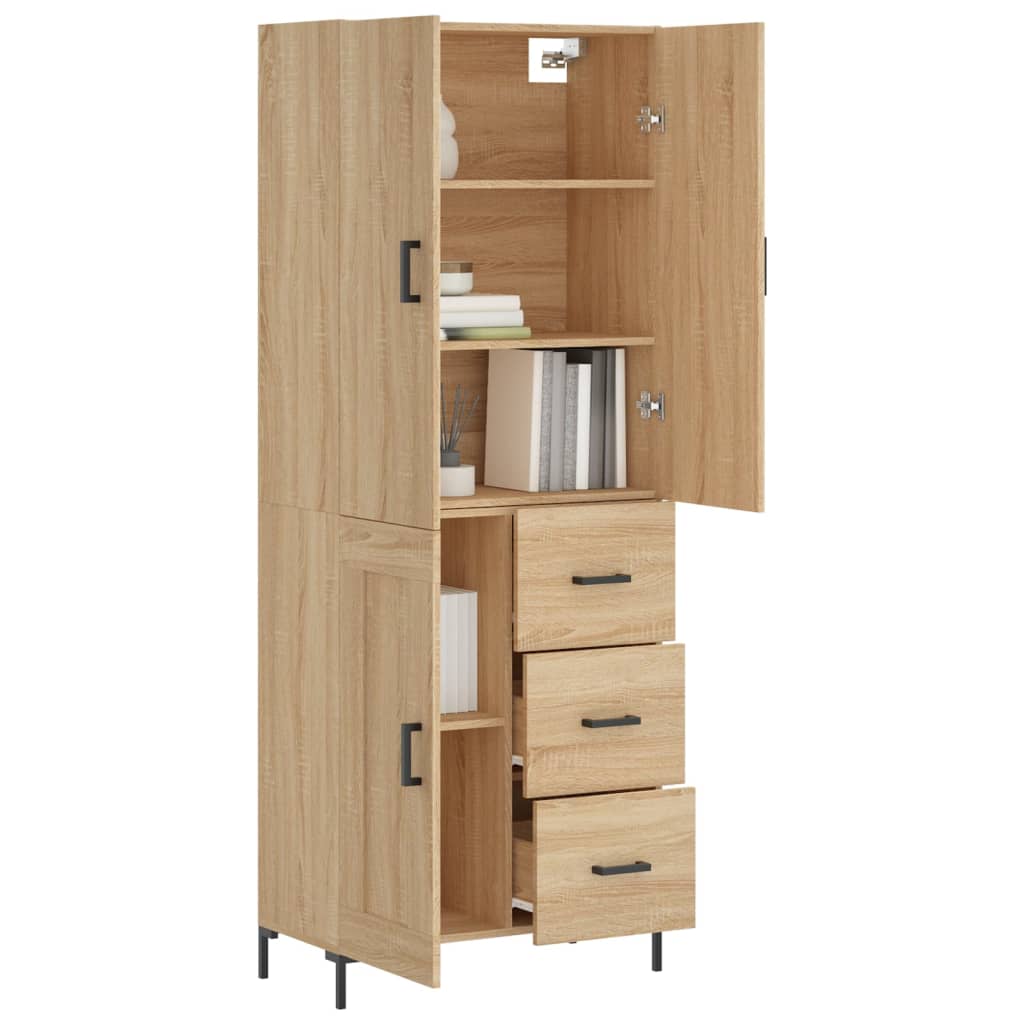 Chest of drawers, Sonoma oak, 69.5x34x180cm, engineered wood