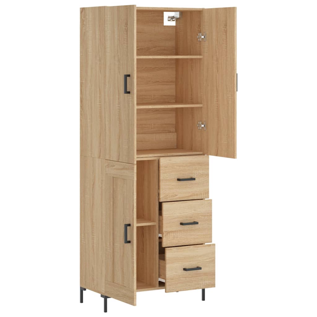 Chest of drawers, Sonoma oak, 69.5x34x180cm, engineered wood
