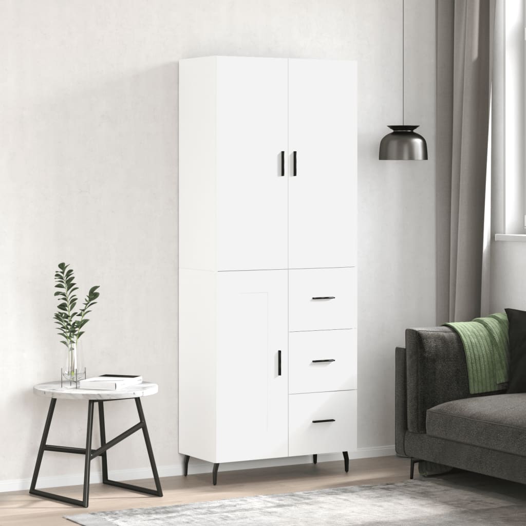 Kumode, balta, 69,5x34x180cm, apstrādāta koksne