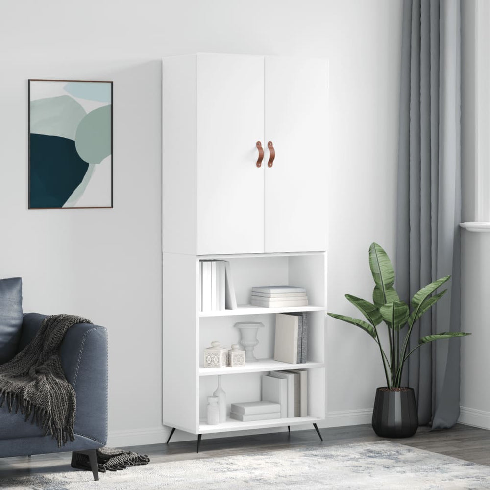 Komoda, baltos spalvos, 69,5x34x180cm, apdirbta mediena
