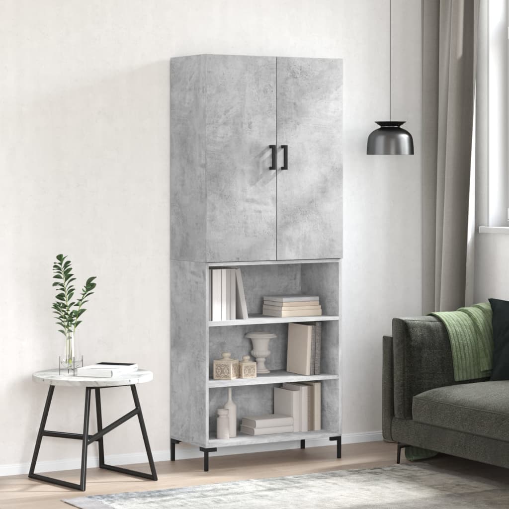 Komoda, betono pilkos spalvos, 69,5x34x180cm, apdirbta mediena