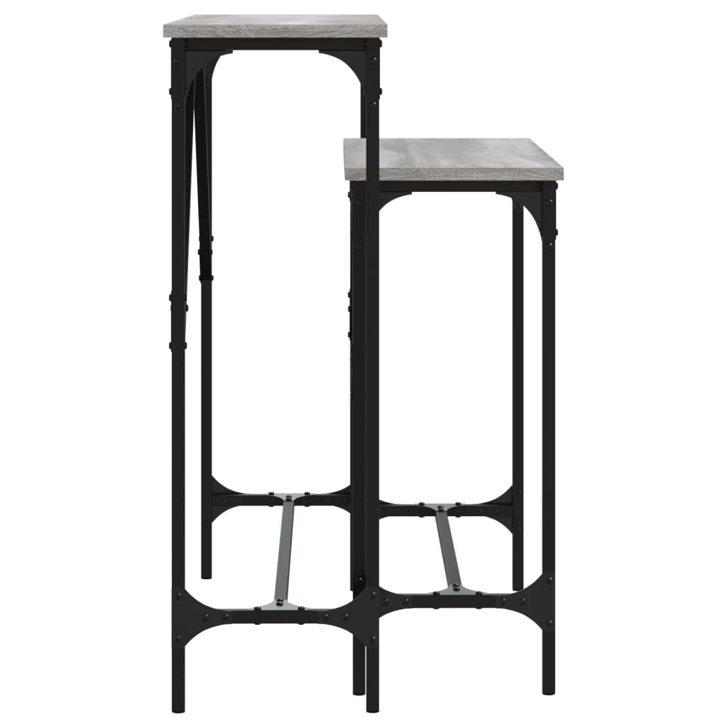 Console tables, 2 pcs, grey oak, engineered wood