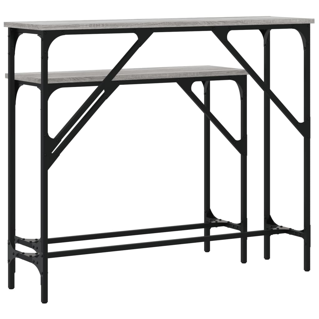 Console tables, 2 pcs, grey oak, engineered wood