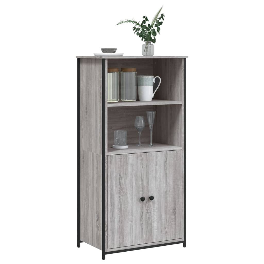 Chest of drawers, grey oak, 62x36x121.5cm, engineered wood