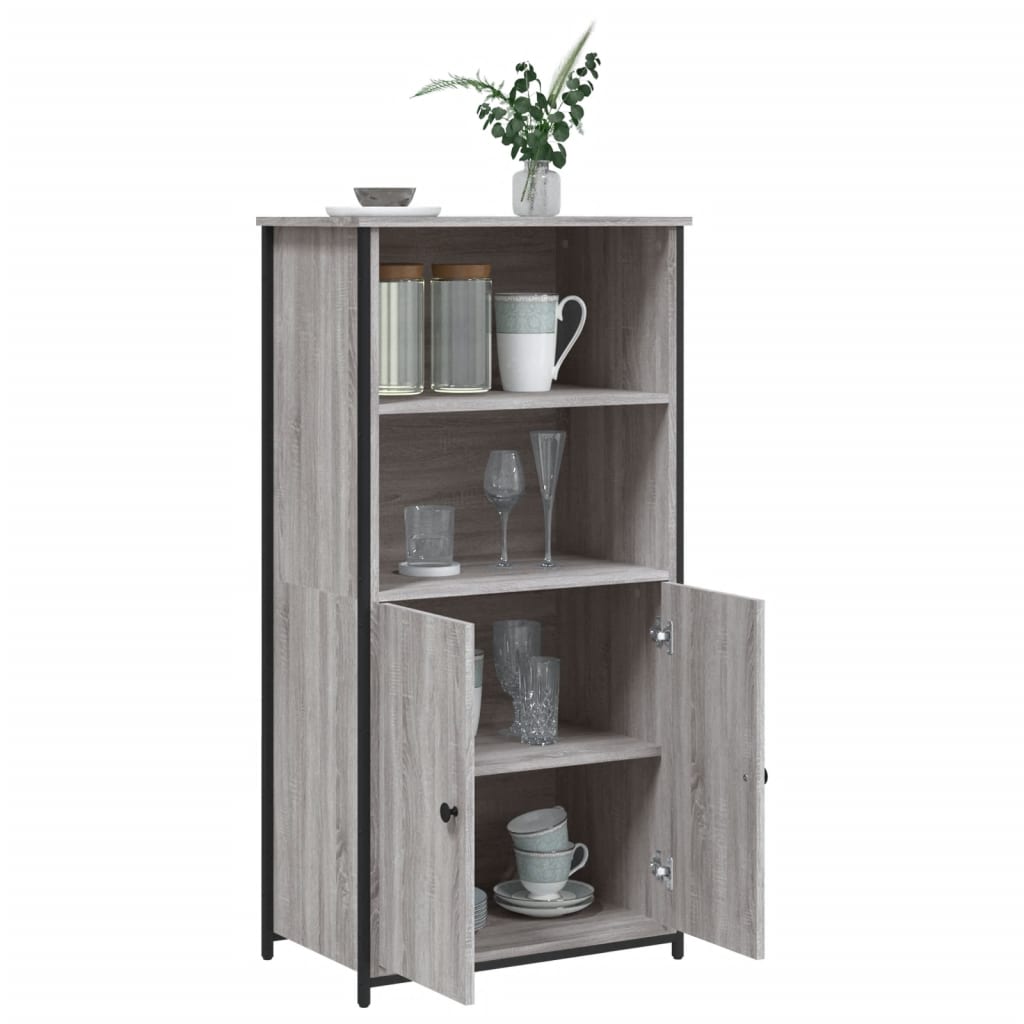Chest of drawers, grey oak, 62x36x121.5cm, engineered wood