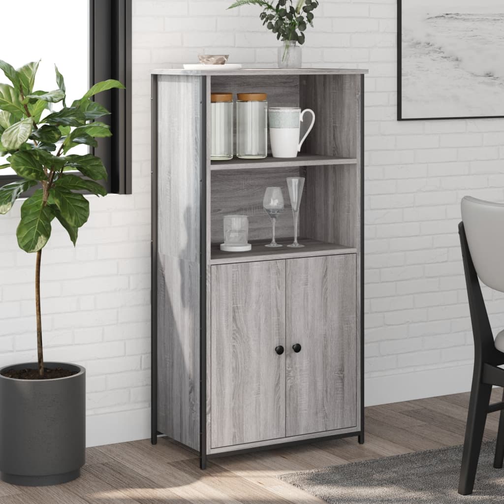 Chest of drawers, grey oak, 62x36x121.5cm, engineered wood