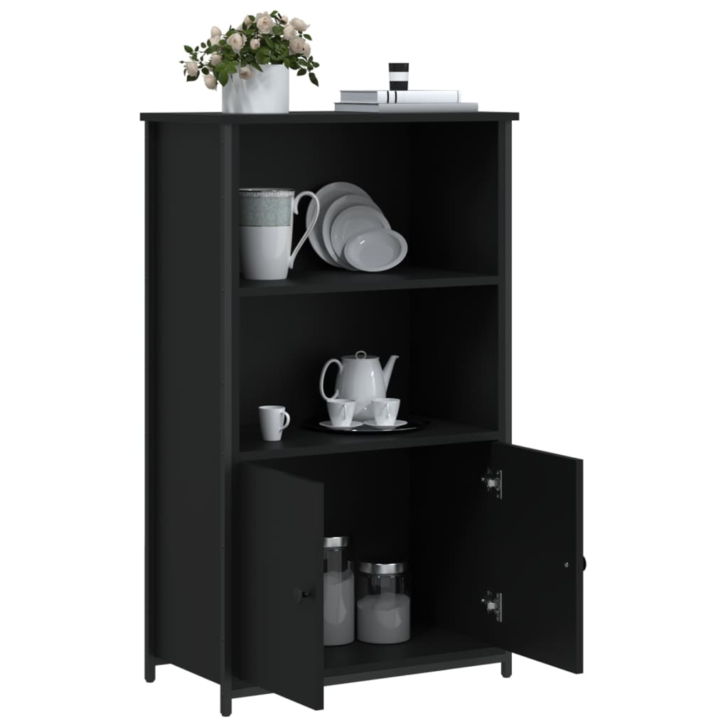 Chest of drawers, black, 62x32x103.5cm, engineered wood