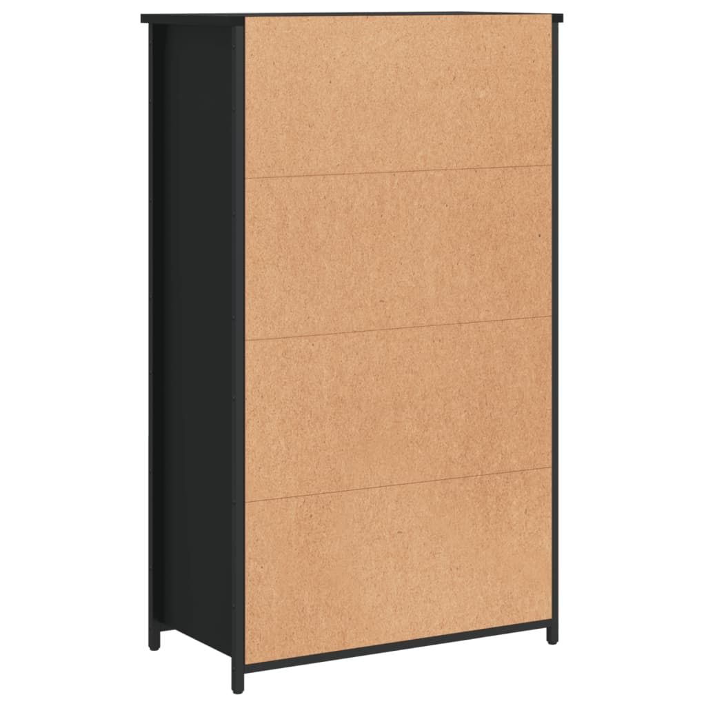 Chest of drawers, black, 62x32x103.5cm, engineered wood