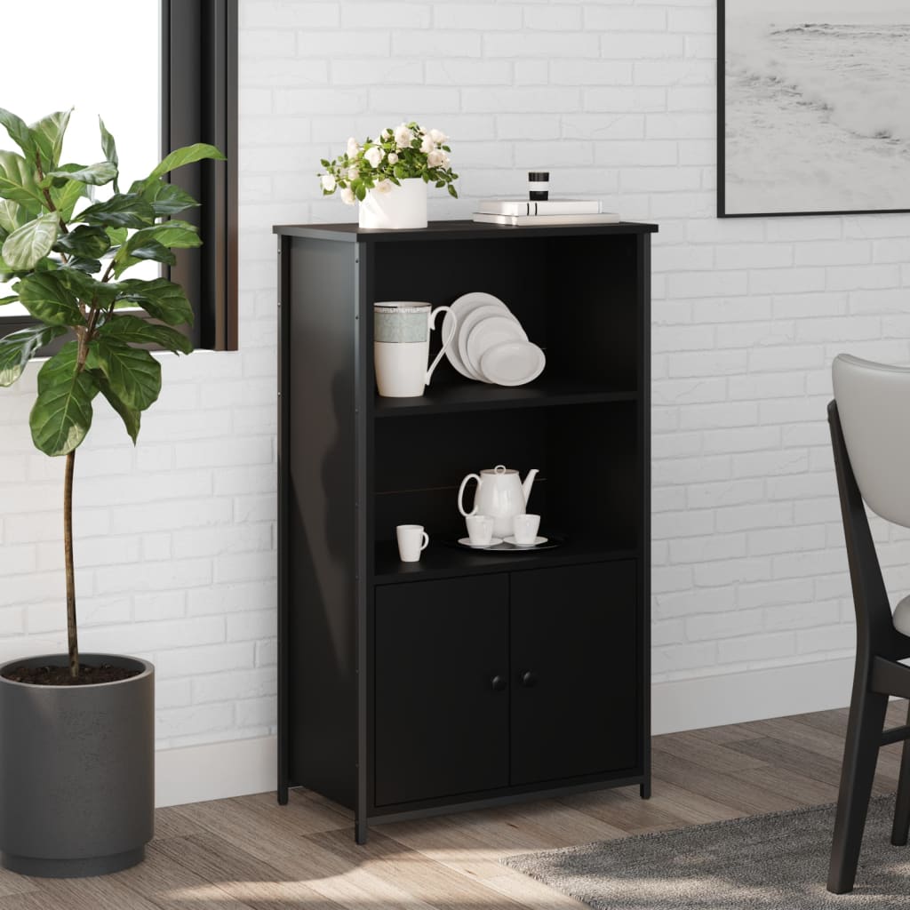 Chest of drawers, black, 62x32x103.5cm, engineered wood