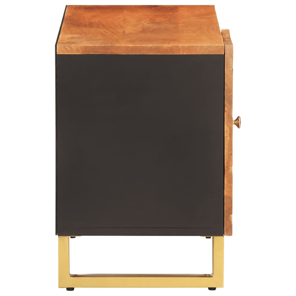 TV cabinet, brown and black, 80x31.5x46cm, solid mango wood