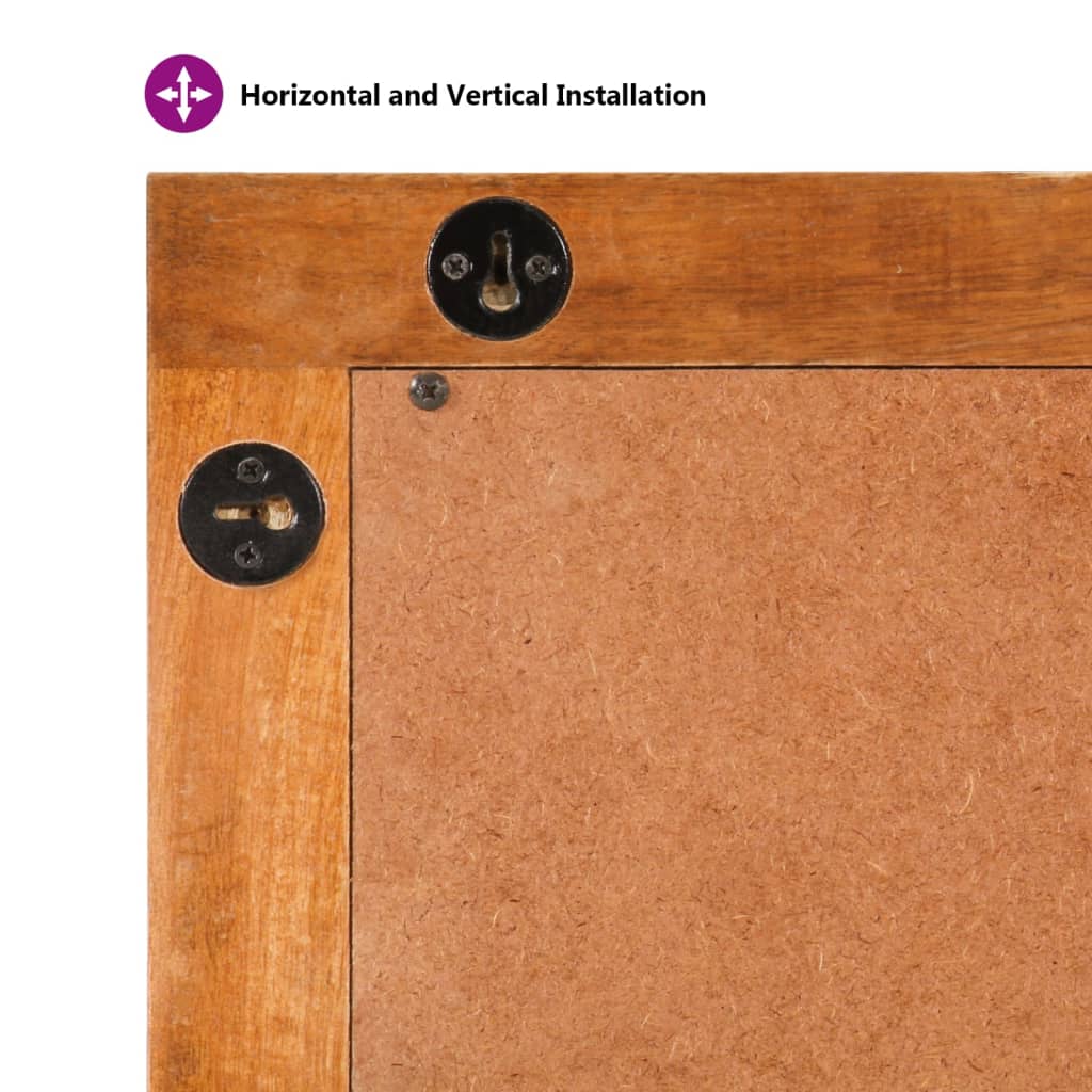 Vonios veidrodis, rudas, 50x70x3cm, mango masyvas ir stiklas